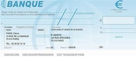 Photo cheque banque