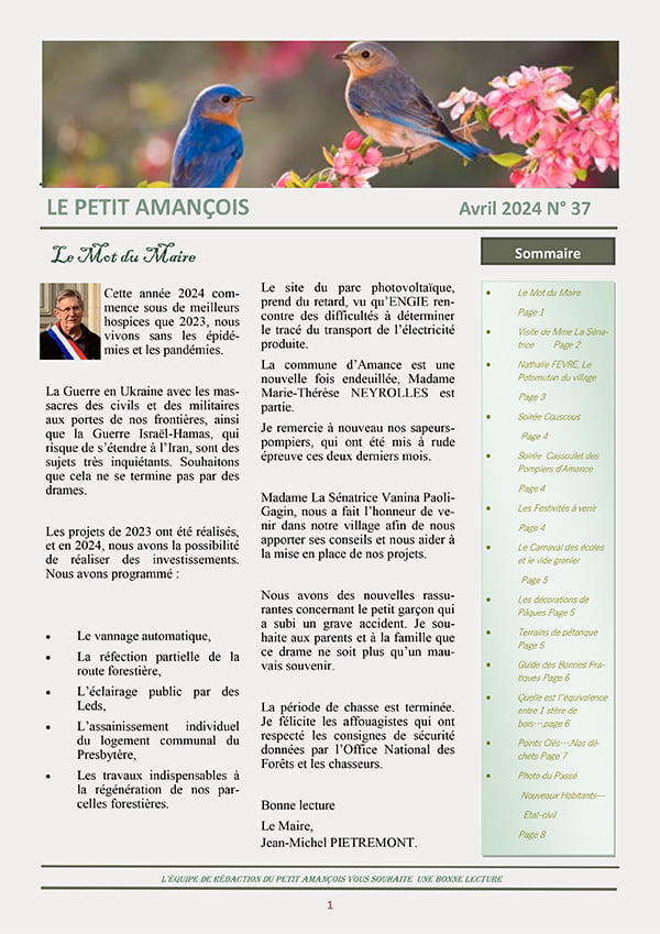 Petit Amancois 34 Bulletin municipal Amance